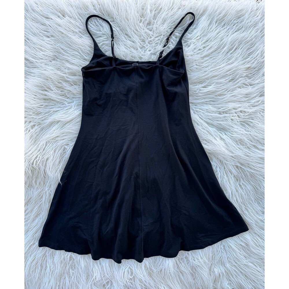 Skims Smooth Lounge Skimpy Strap Scoop Neck Mini Dress Obsidian Size Small - Picture 7 of 11